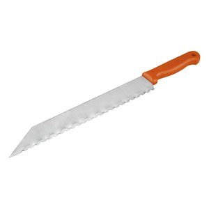 Üveggyapot vágó kés 480/340mm, rozsdamentes acél penge, vastagsága: 1,5mm
