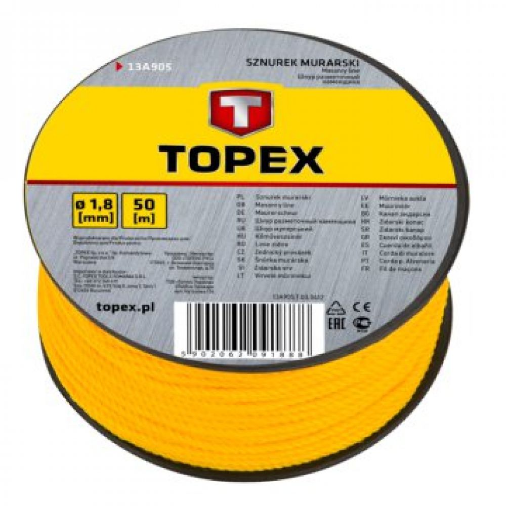 TOPEX Kőműveszsinór 1,8mm; 100m